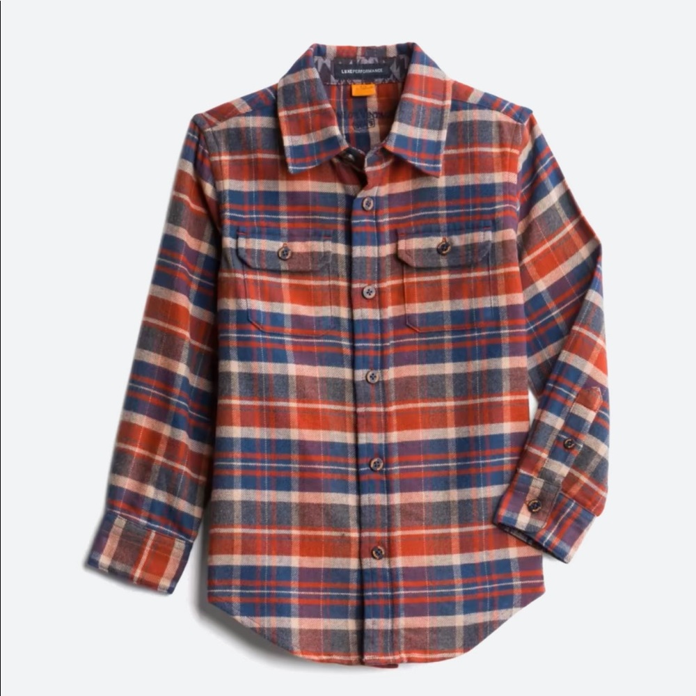 Stitch Fix SZ 6/7 Long Sleeve Flannel Button Up Shirt-  Burnt Orange